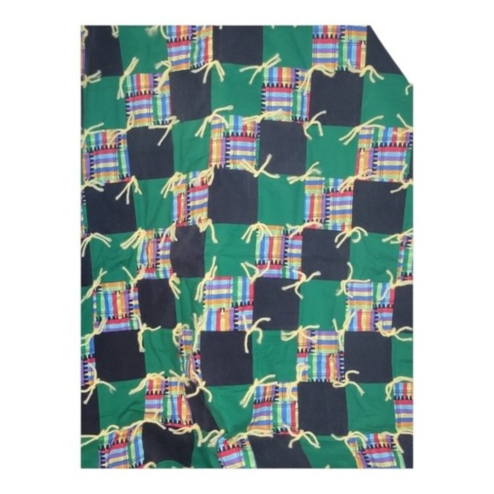 Hand Crafted Crib Blanket Crayola Quilt 40x42 Green Baby Nursey Decor